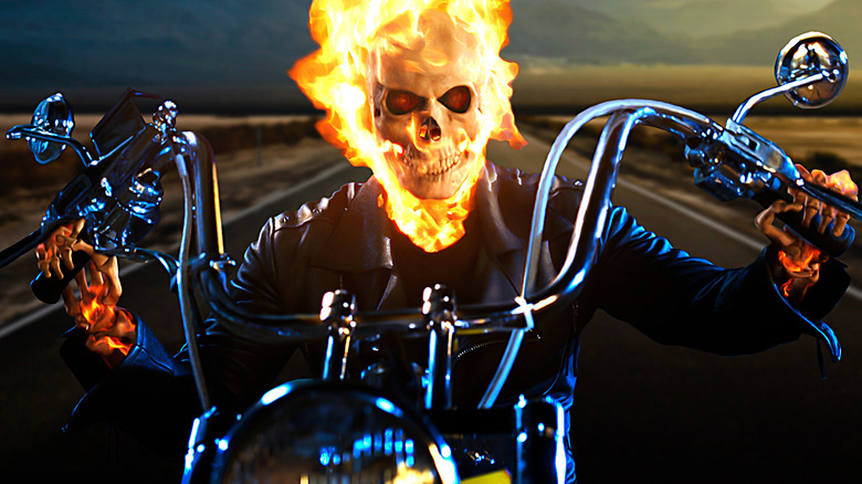 Ghost Rider on motorcycle composite