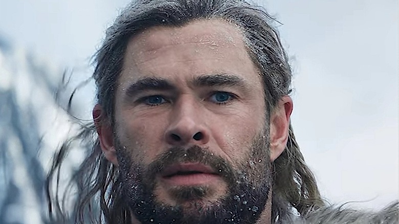A snowy Chris Hemsworth as Thor