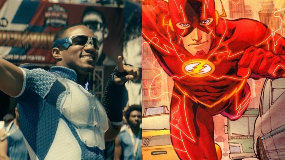Jessie Usher as A-Train on The Boys and art of The Flash by Francis Manapul