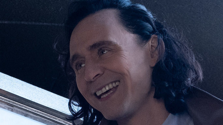 Tom Hiddleston Loki smiling TVA jacket