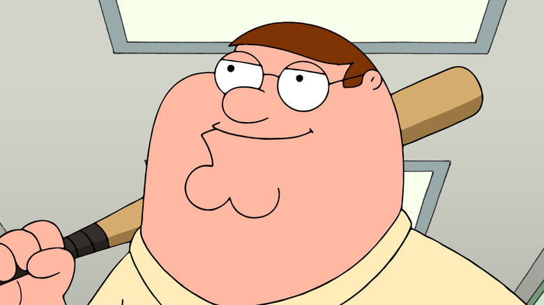 Peter Griffin with a baseball bat