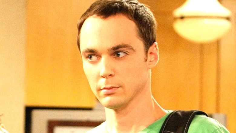 Sheldon Cooper looking to the right