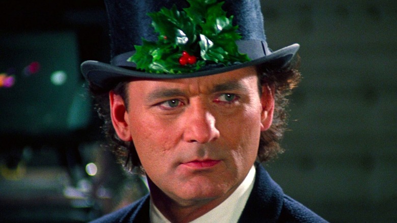 Scrooged Bill Murray scowls