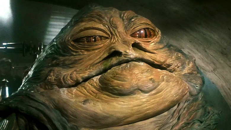 Jabba the Hutt scowling