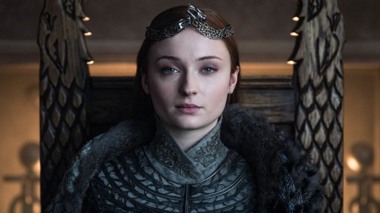 Sophie Turner as Sansa Stark on the Game of Thrones series finale