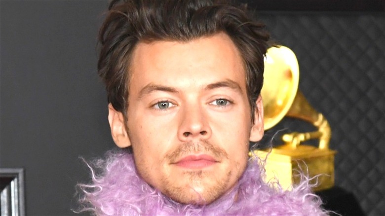Harry Styles looking serious