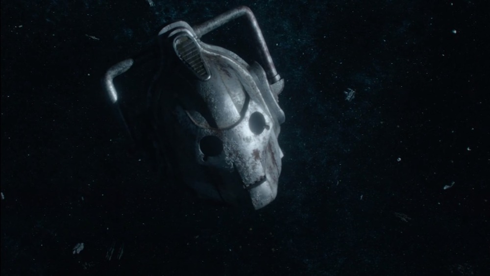Cyberman head floating in space