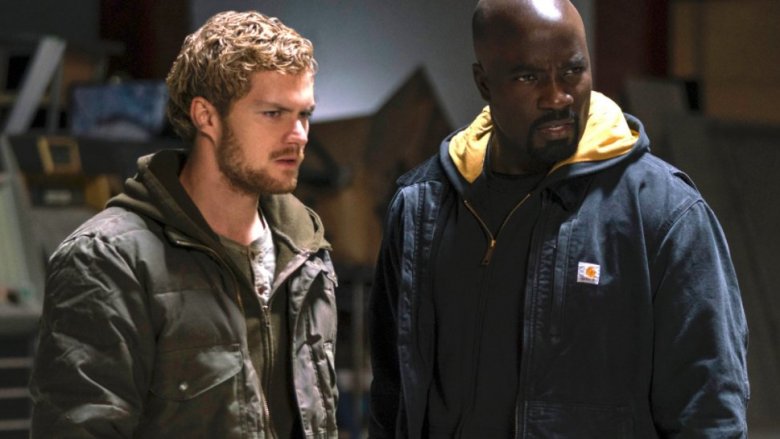 Mike Colter and Finn Jones in Luke Cage
