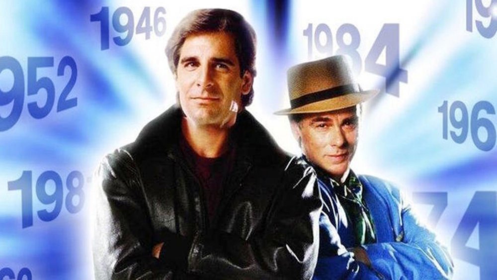Scott Bakula as and Dean Stockwell in Quantum Leap