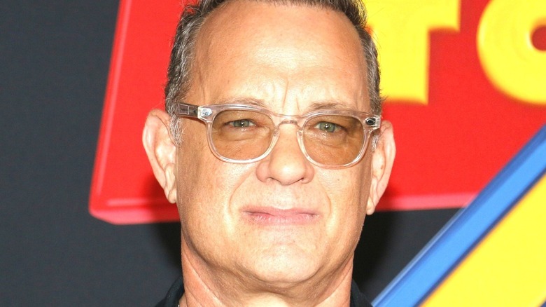 Tom Hanks looking serious
