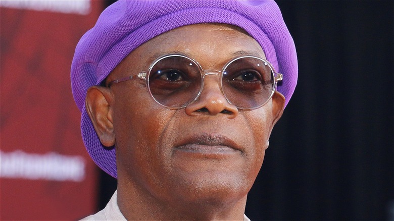 Samuel L. Jackson wearing a hat and glasses
