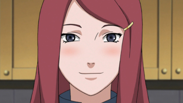 Kushina Uzumaki smiling and blushing