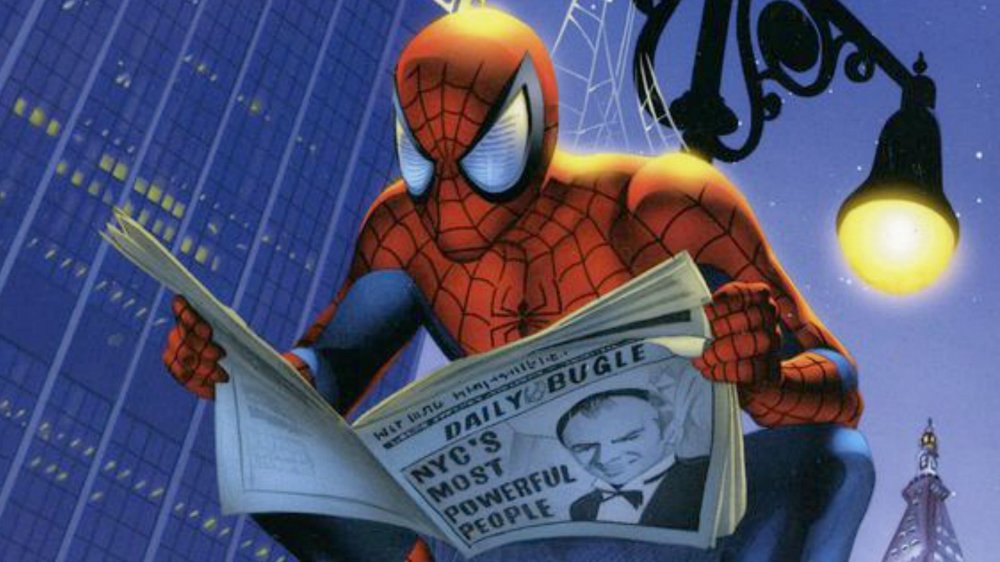 Spider-Man reads the Daily Bugle