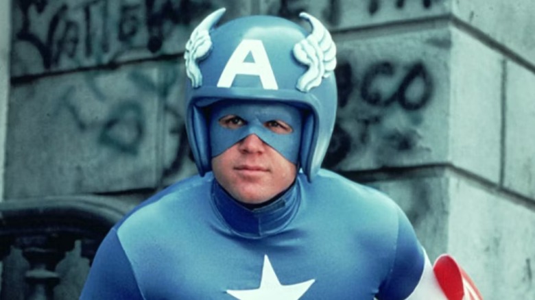 Captain America with his helmet on
