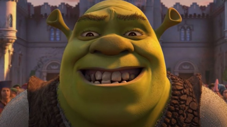 Shrek smiles