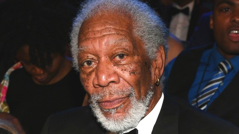 Morgan Freeman posing at the 51st NAACP Image Awards