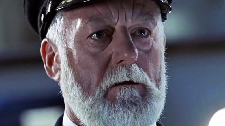 Bernard Hill as Captain Smith in close-up