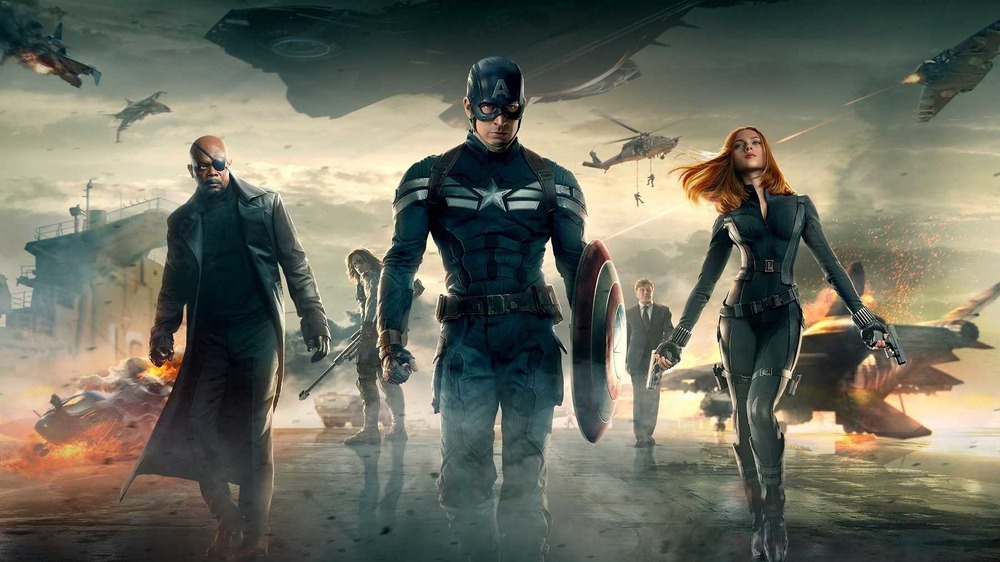 The cast of Captain America: The Winter Soldier in original promo art
