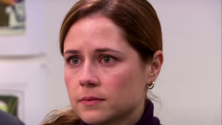 Pam Beesly tearing up